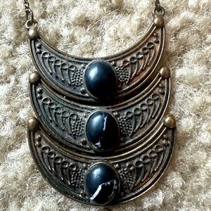 Bronze Black Pendant Long Necklace